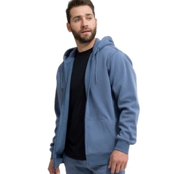 Swet Tailor Stretch Fleece Zip Hoodie Men's L Medium Blue New - Picture 1 of 12